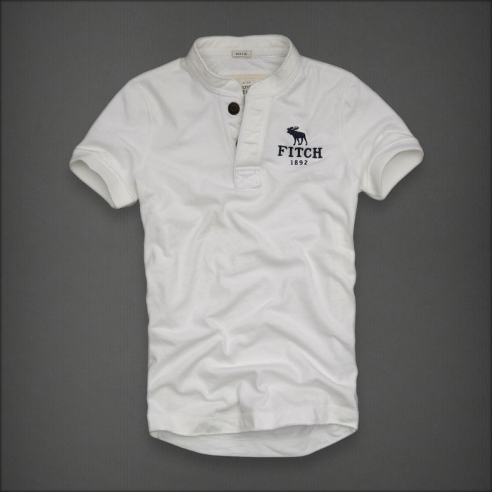 Abercrombie Fitch Hombres Ponte de pie de cuello Corto Remera AF5771